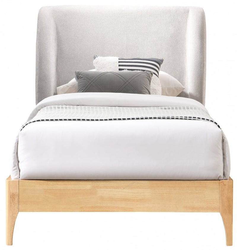 Ventura Fabric Twin Bed Grey - Gate FurnitureTwin Bed