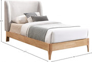 Ventura Fabric Twin Bed Grey - Gate FurnitureTwin Bed