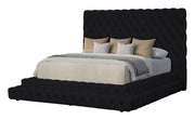 Vera - Black Upholstered King Bed with USB Charger - B150-K-Bed