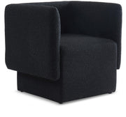 Vera Boucle Fabric Upholstered Accent Chair in Black - 575Black