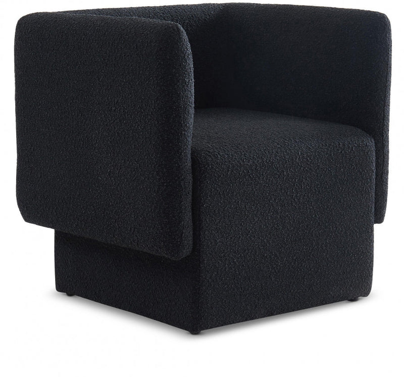 Vera Boucle Fabric Upholstered Accent Chair in Black - 575Black