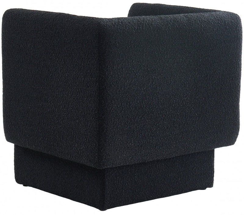 Vera Boucle Fabric Upholstered Accent Chair in Black - 575Black