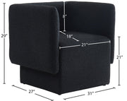 Vera Boucle Fabric Upholstered Accent Chair in Black - 575Black