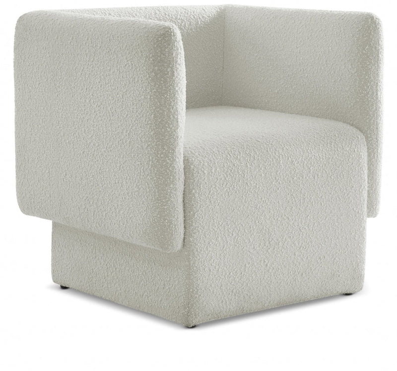 Vera Boucle Fabric Upholstered Accent Chair in Cream - 575Cream