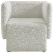 Vera Boucle Fabric Upholstered Accent Chair in Cream - 575Cream