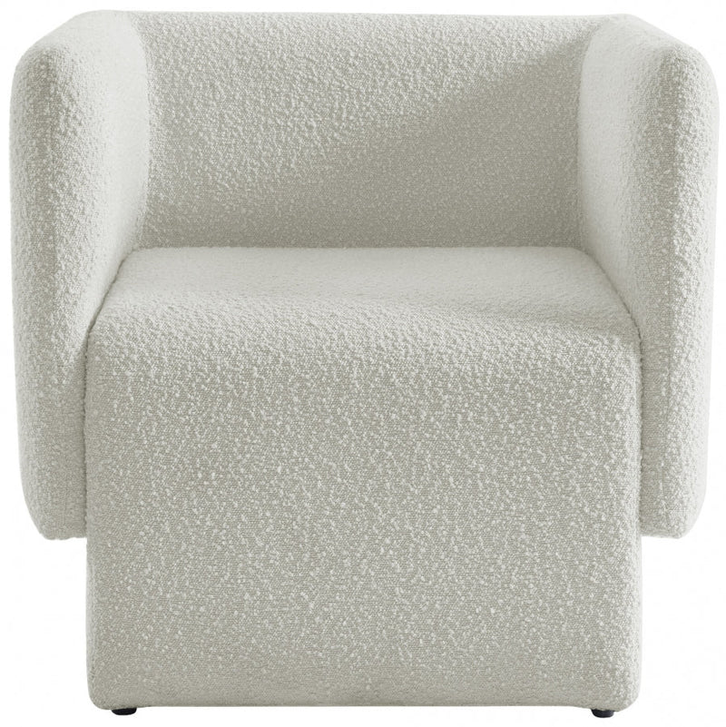 Vera Boucle Fabric Upholstered Accent Chair in Cream - 575Cream