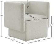 Vera Boucle Fabric Upholstered Accent Chair in Cream - 575Cream