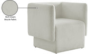 Vera Boucle Fabric Upholstered Accent Chair in Cream - 575Cream