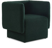 Vera Boucle Fabric Upholstered Accent Chair in Green - 575Green