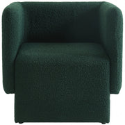 Vera Boucle Fabric Upholstered Accent Chair in Green - 575Green