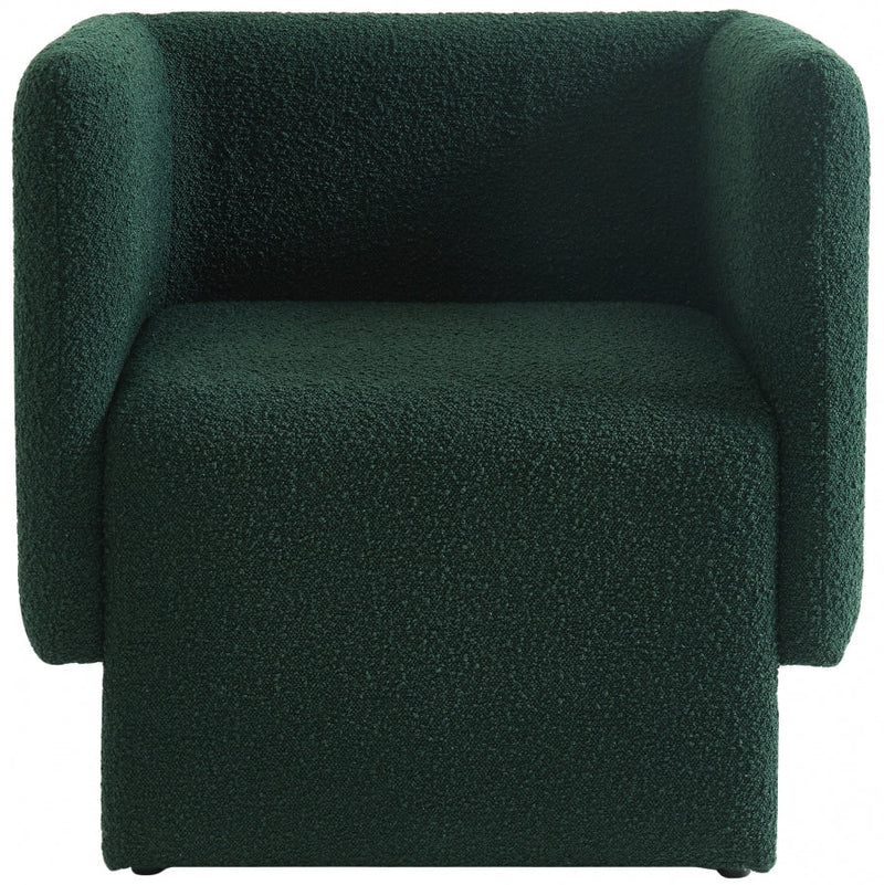Vera Boucle Fabric Upholstered Accent Chair in Green - 575Green