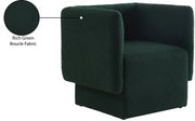 Vera Boucle Fabric Upholstered Accent Chair in Green - 575Green