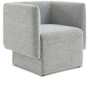 Vera Boucle Fabric Upholstered Accent Chair in Grey - 575Grey
