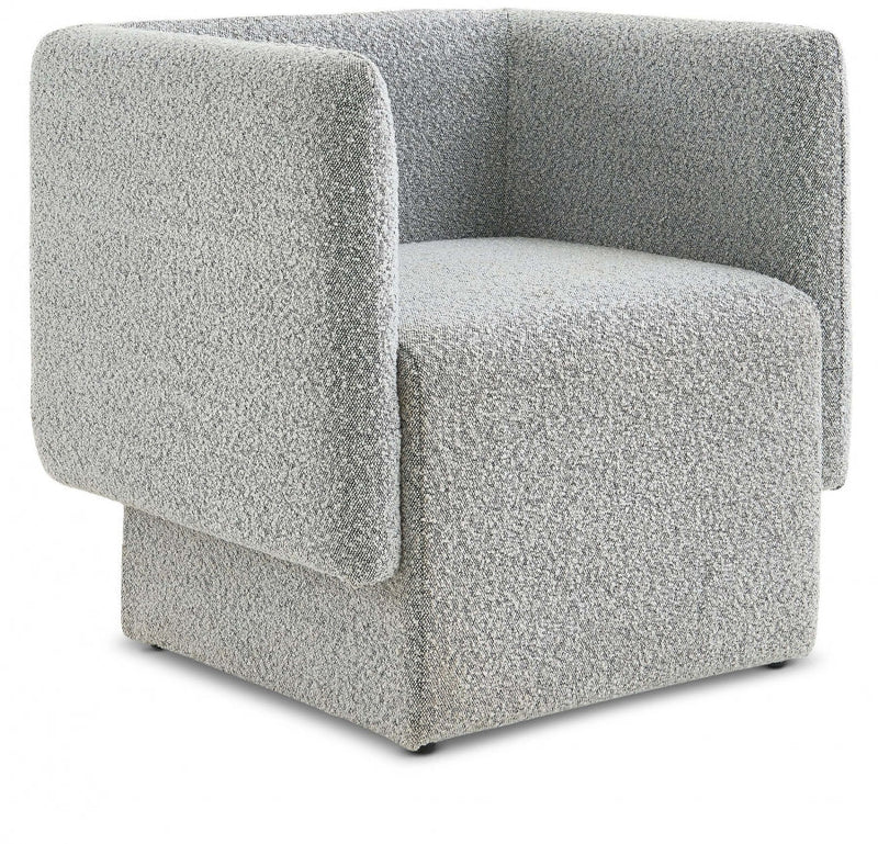 Vera Boucle Fabric Upholstered Accent Chair in Grey - 575Grey
