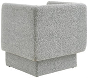 Vera Boucle Fabric Upholstered Accent Chair in Grey - 575Grey