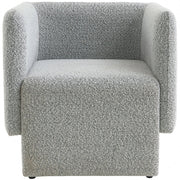 Vera Boucle Fabric Upholstered Accent Chair in Grey - 575Grey