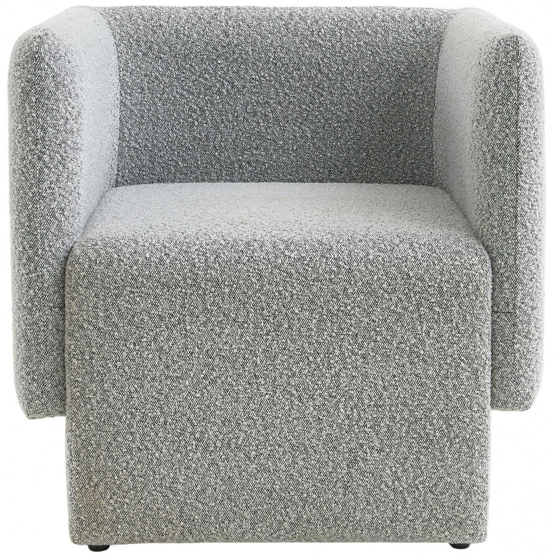 Vera Boucle Fabric Upholstered Accent Chair in Grey - 575Grey