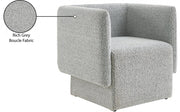 Vera Boucle Fabric Upholstered Accent Chair in Grey - 575Grey