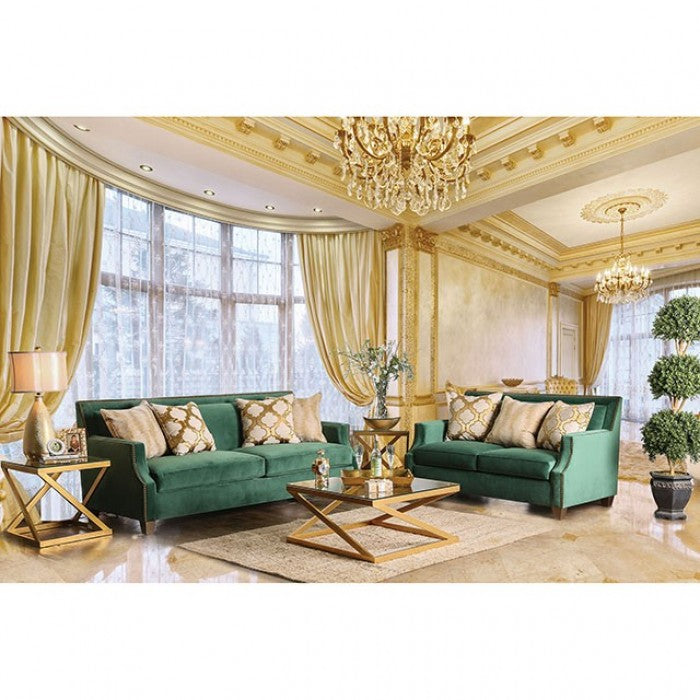 Verdante Emerald Green/Gold Sofa - SM2271-SF