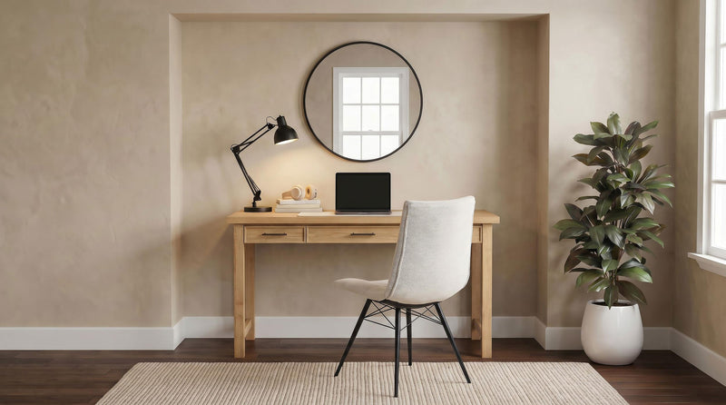 Vermes 55-inch 3-drawer Writing Desk with Power Outlet Light Ash - 802061