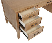 Vermes 66-inch 7-drawer Computer Desk with Power Outlet Light Ash - 802062