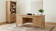 Vermes 66-inch 7-drawer Computer Desk with Power Outlet Light Ash - 802062