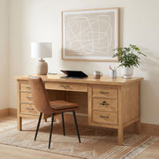 Vermes 66-inch 7-drawer Computer Desk with Power Outlet Light Ash - 802062