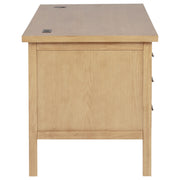 Vermes 66-inch 7-drawer Computer Desk with Power Outlet Light Ash - 802062