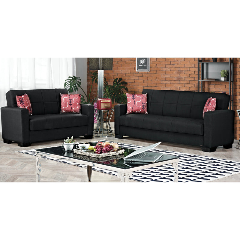 Vermont 63 in. Convertible Sleeper Loveseat in Black with Storage - Gate FurnitureLoveseat