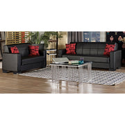 Vermont 63 in. Convertible Sleeper Loveseat in Black with Storage - Gate FurnitureLoveseat