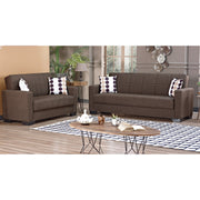 Vermont 63 in. Convertible Sleeper Loveseat in Brown with Storage - Gate FurnitureLoveseat