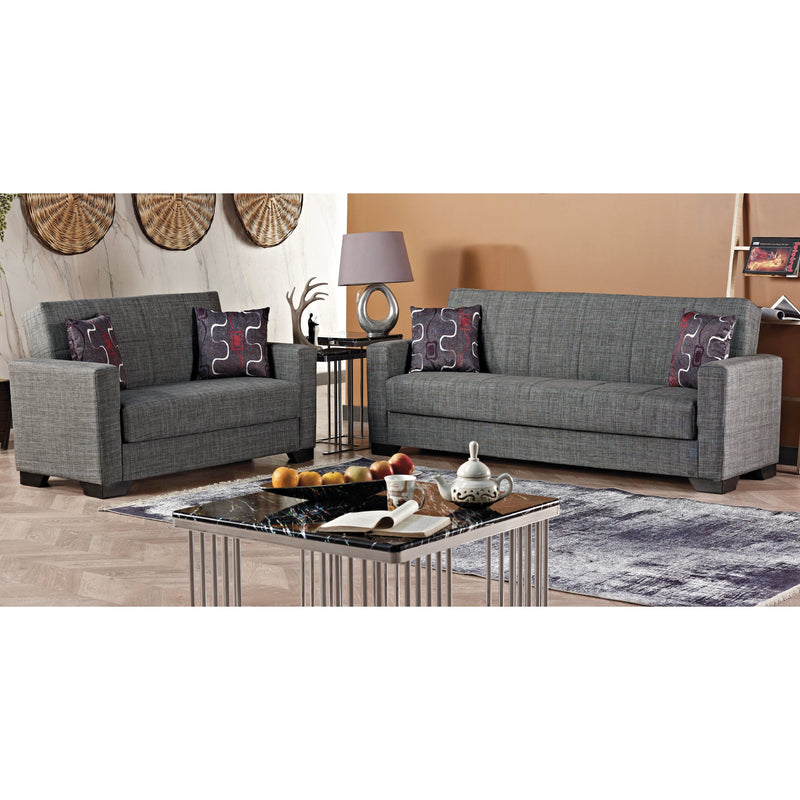 Vermont 63 in. Convertible Sleeper Loveseat in Gray with Storage - Gate FurnitureLoveseat
