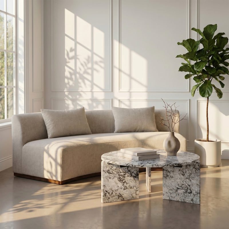 Vernazza Genuine Marble Coffee Table in Alaska - 77009Alaska-CT