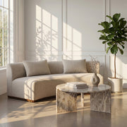 Vernazza Genuine Marble Coffee Table in Beige - 77009Beige-CT