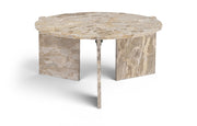 Vernazza Genuine Marble Coffee Table in Beige - 77009Beige-CT