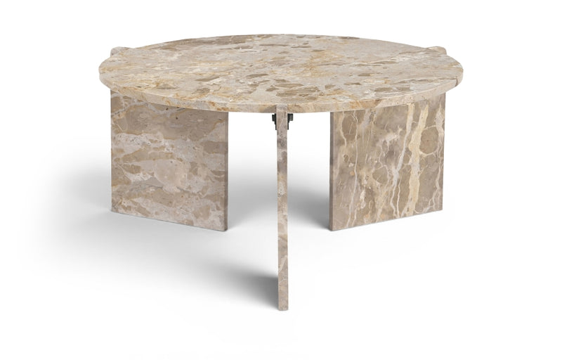 Vernazza Genuine Marble Coffee Table in Beige - 77009Beige-CT