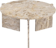 Vernazza Genuine Marble Coffee Table in Beige - 77009Beige-CT