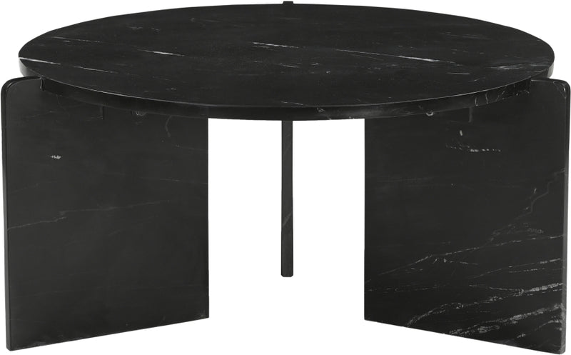 Vernazza Genuine Marble Coffee Table in Black - 77009Black-CT