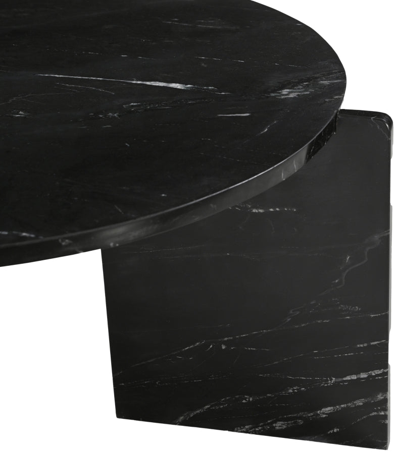 Vernazza Genuine Marble Coffee Table in Black - 77009Black-CT