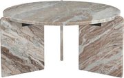 Vernazza Genuine Marble Coffee Table in Brown - 77009Brown-CT