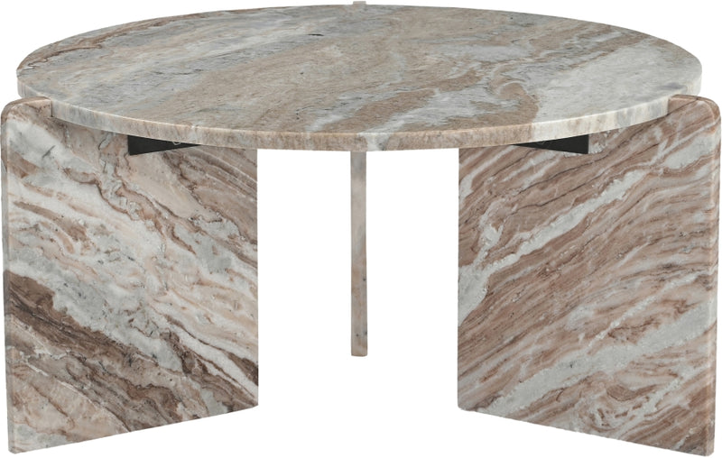 Vernazza Genuine Marble Coffee Table in Brown - 77009Brown-CT