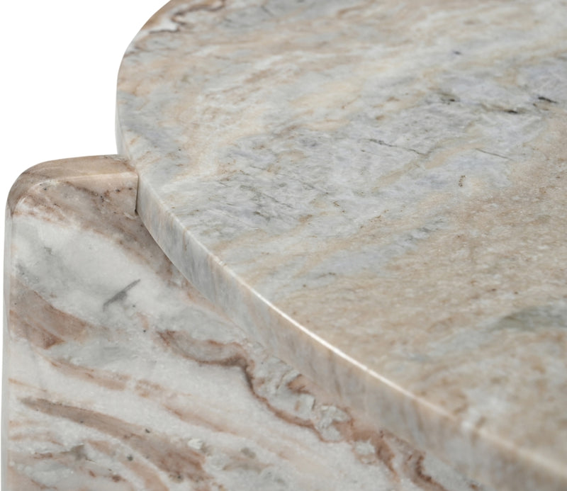 Vernazza Genuine Marble Coffee Table in Brown - 77009Brown-CT