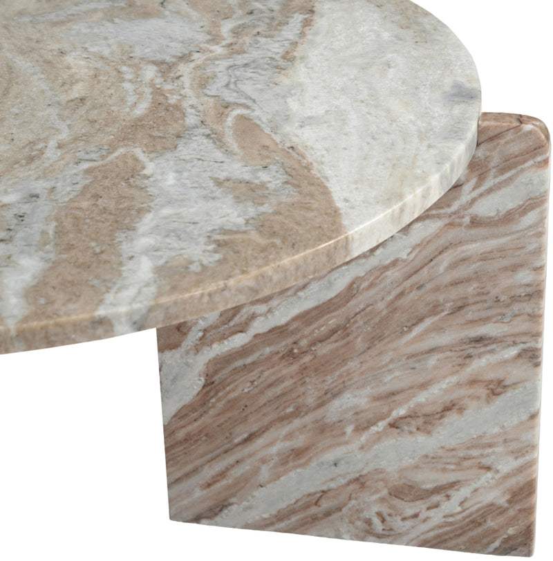 Vernazza Genuine Marble Coffee Table in Brown - 77009Brown-CT