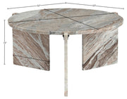 Vernazza Genuine Marble Coffee Table in Brown - 77009Brown-CT