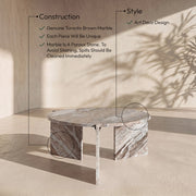 Vernazza Genuine Marble Coffee Table in Brown - 77009Brown-CT