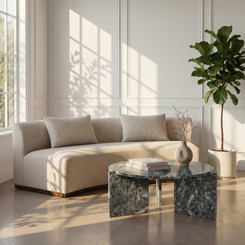 Vernazza Genuine Marble Coffee Table in Green - 77009Green-CT