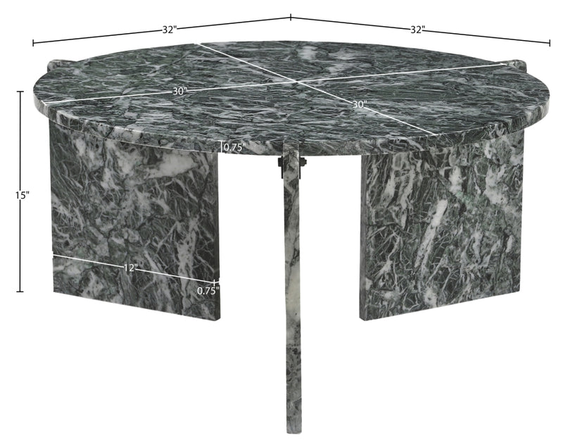 Vernazza Genuine Marble Coffee Table in Green - 77009Green-CT