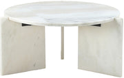 Vernazza Genuine Marble Coffee Table in White - 77009White-CT