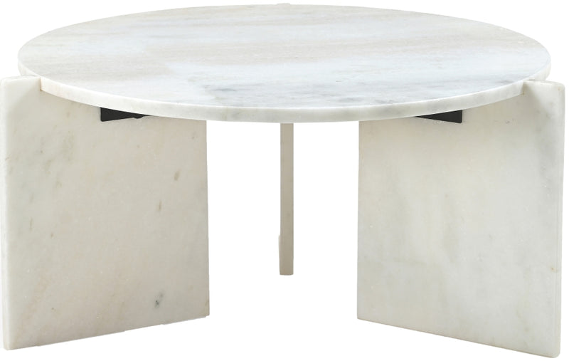 Vernazza Genuine Marble Coffee Table in White - 77009White-CT