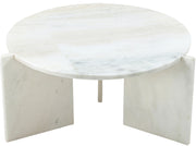 Vernazza Genuine Marble Coffee Table in White - 77009White-CT